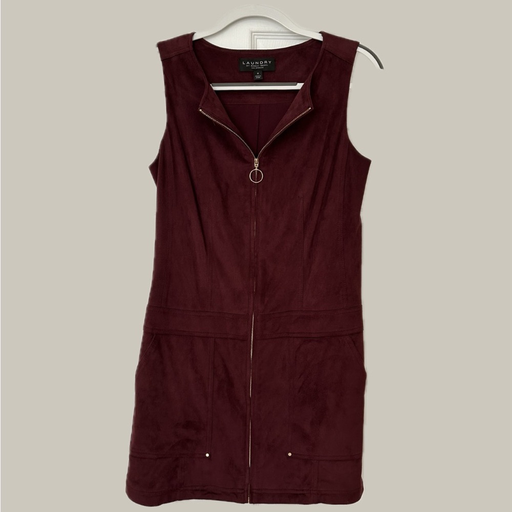 Laundry Maroon Suede Mini Dress